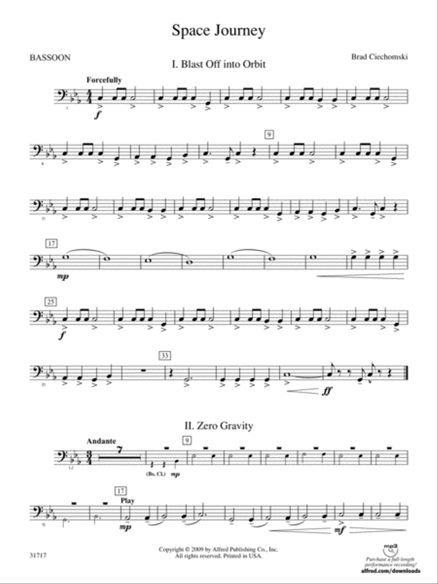 Space Journey: Bassoon Concert Band scores gallery preview page 1