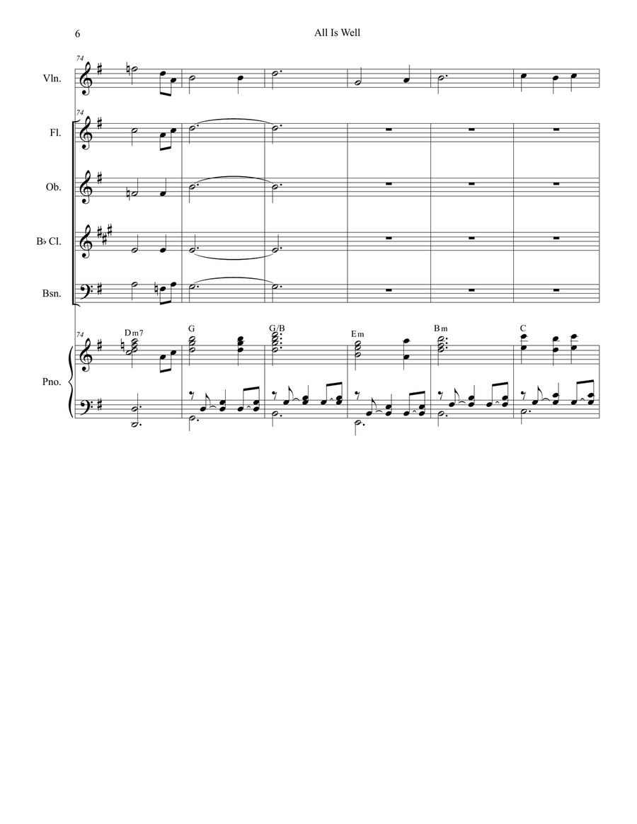 All Is Well All Is Well Woodwind Quartet scores gallery preview page 6
