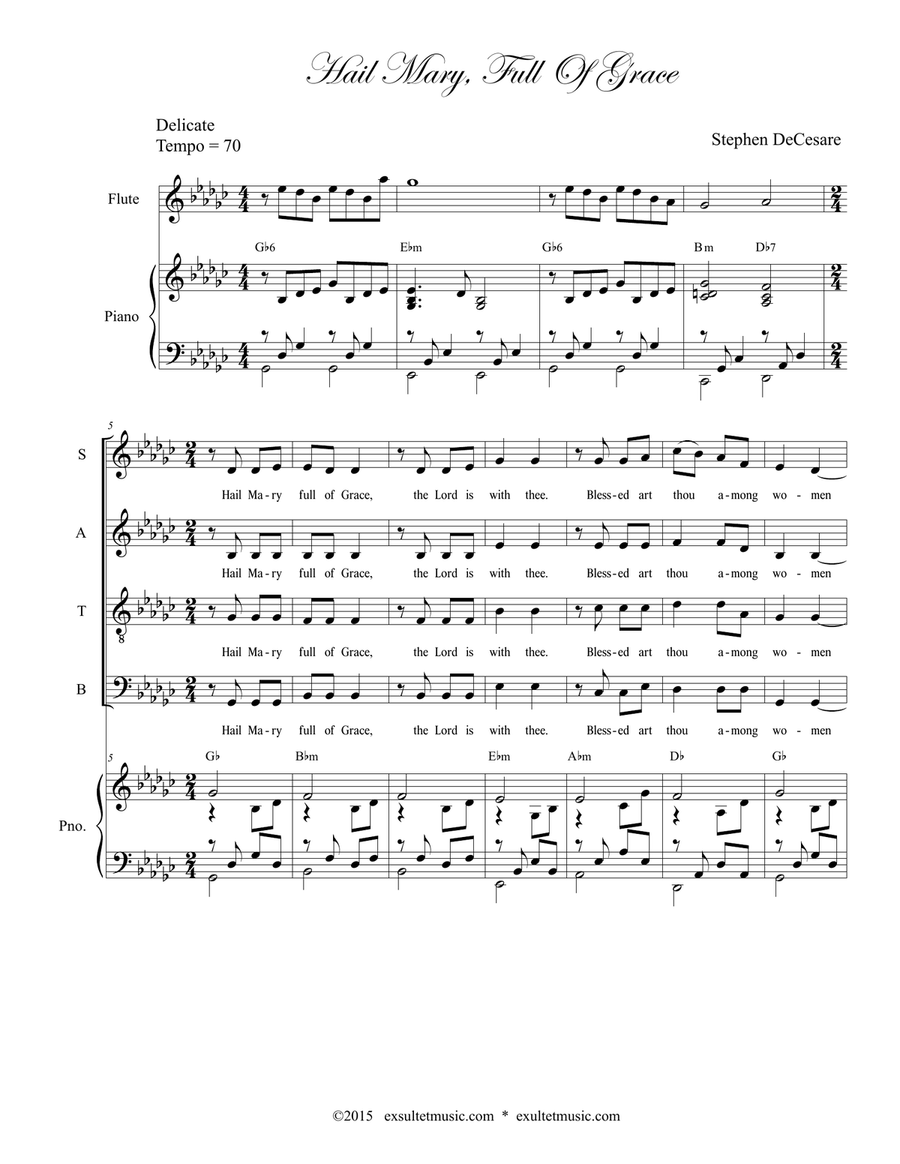 Hail Mary, Full Of Grace Hail Mary, Full Of Grace 4-Part scores gallery preview page 2