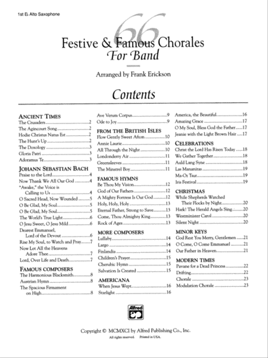 66 Festive & Famous Chorales for Band Concert Band scores gallery preview page 2