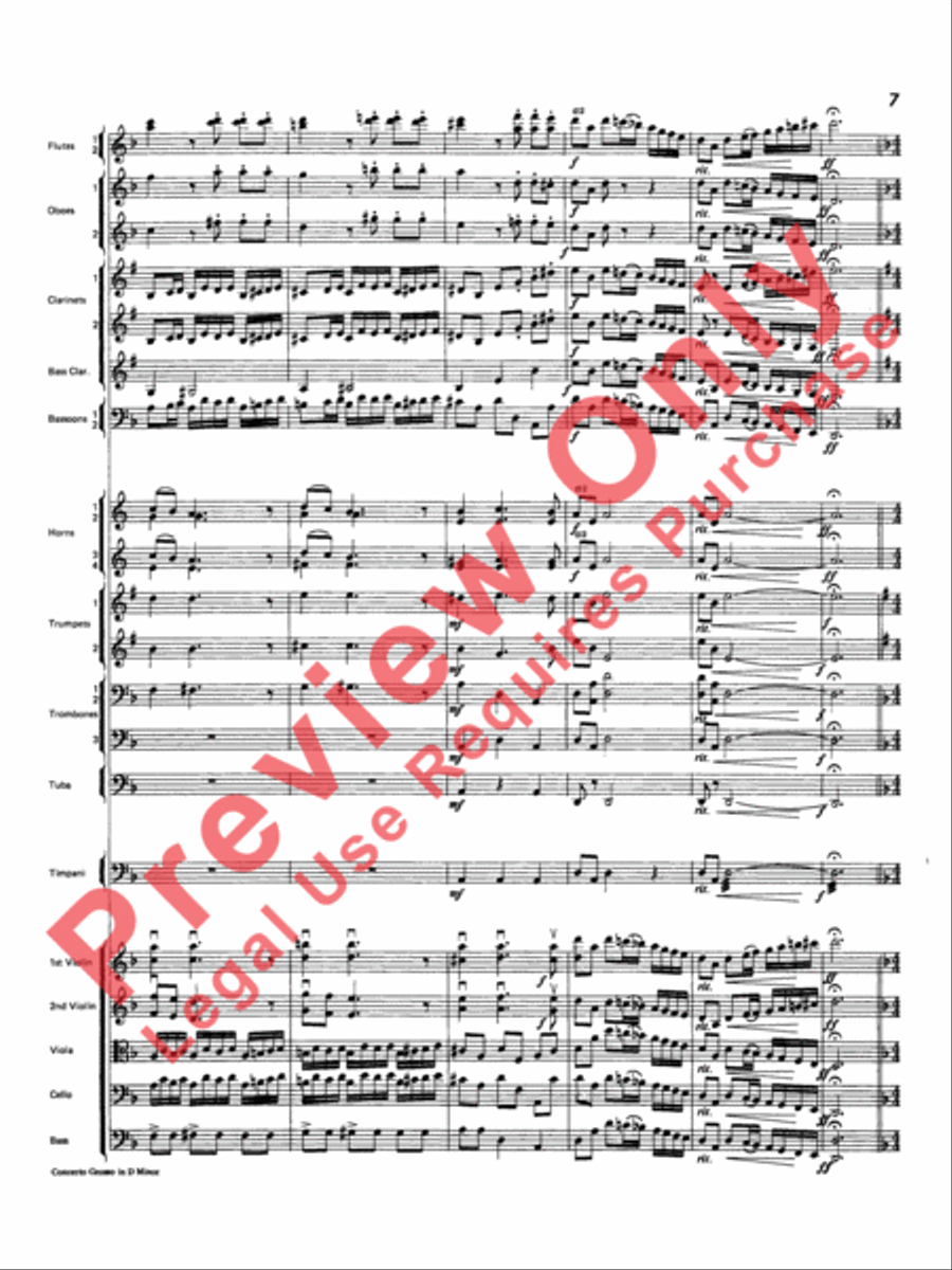 Concerto Grosso in D Minor Full Orchestra scores gallery preview page 8