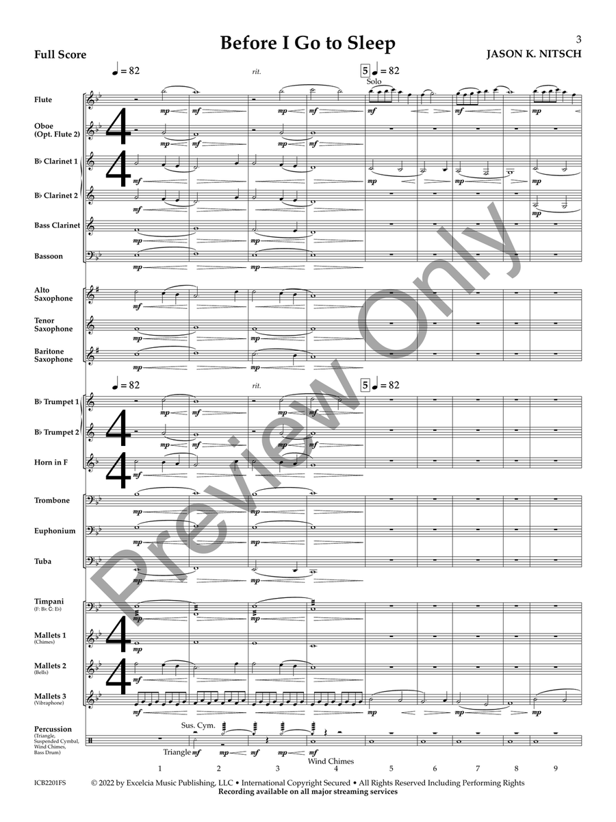 Before I Go to Sleep (Score) Concert Band scores gallery preview page 2