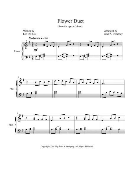 Flower Duet (Easy Piano Solo) image number null