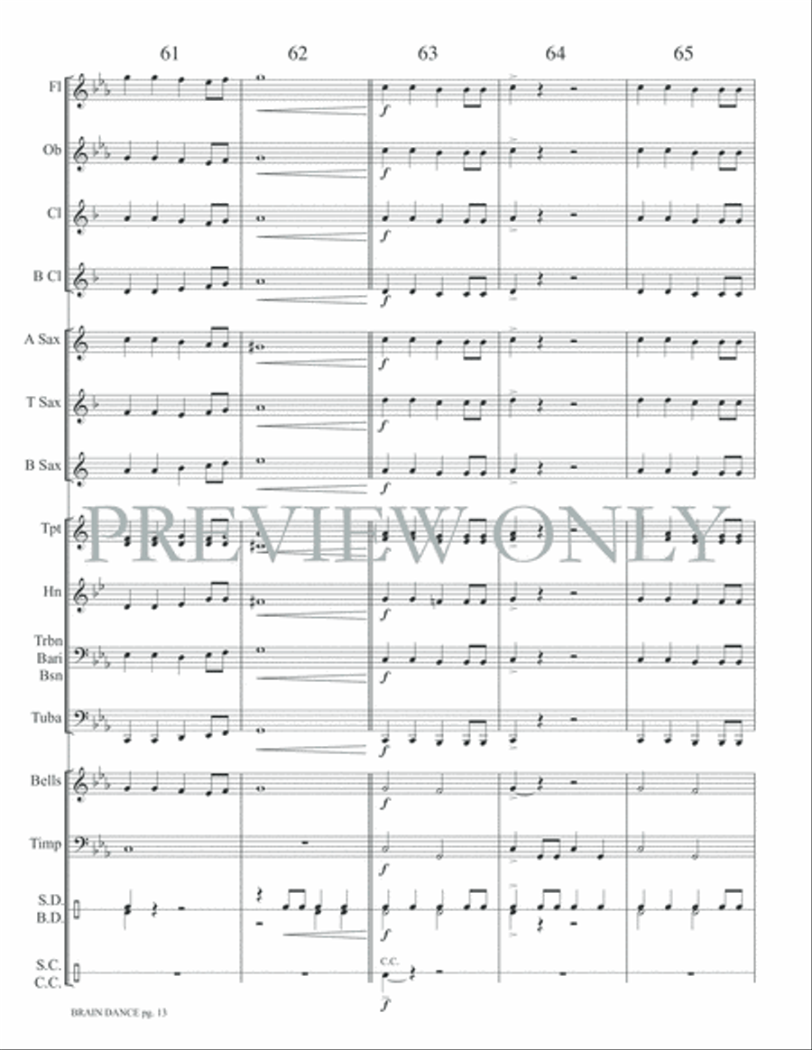 Brain Dance Brain Dance Concert Band scores gallery preview page 16