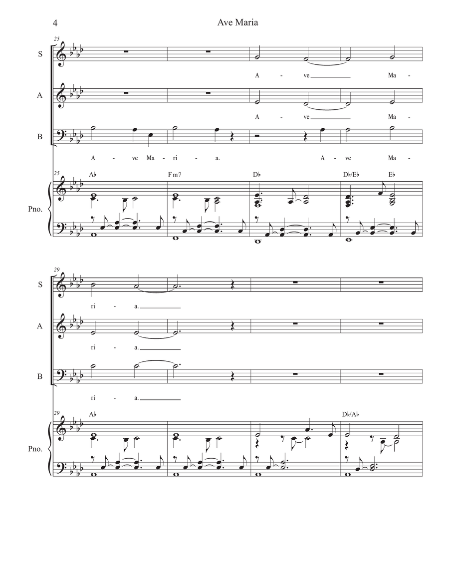 Ave Maria (Mother of Divine Mercy) (Vocal Trio - (SAB) 3-Part scores gallery preview page 4