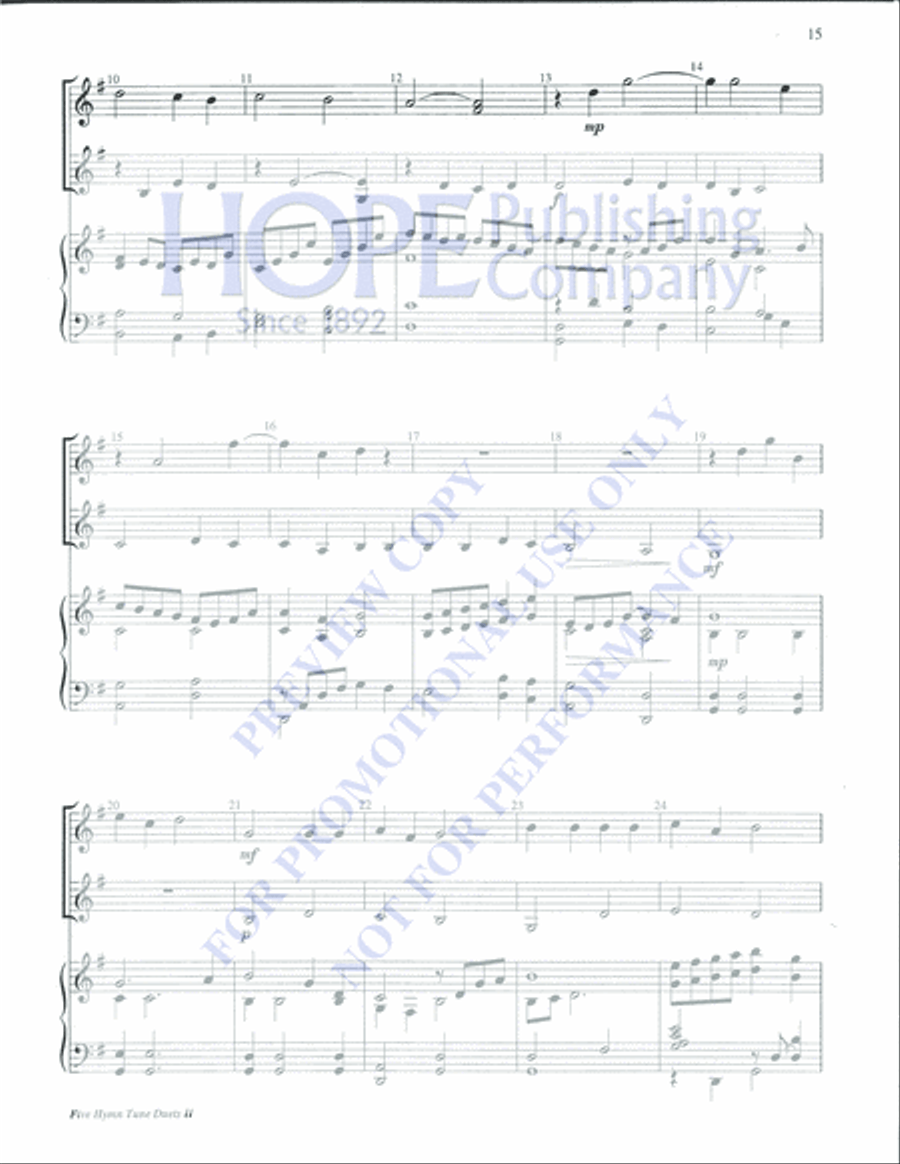 Five Hymn Tune Duets II Percussion scores gallery preview page 17