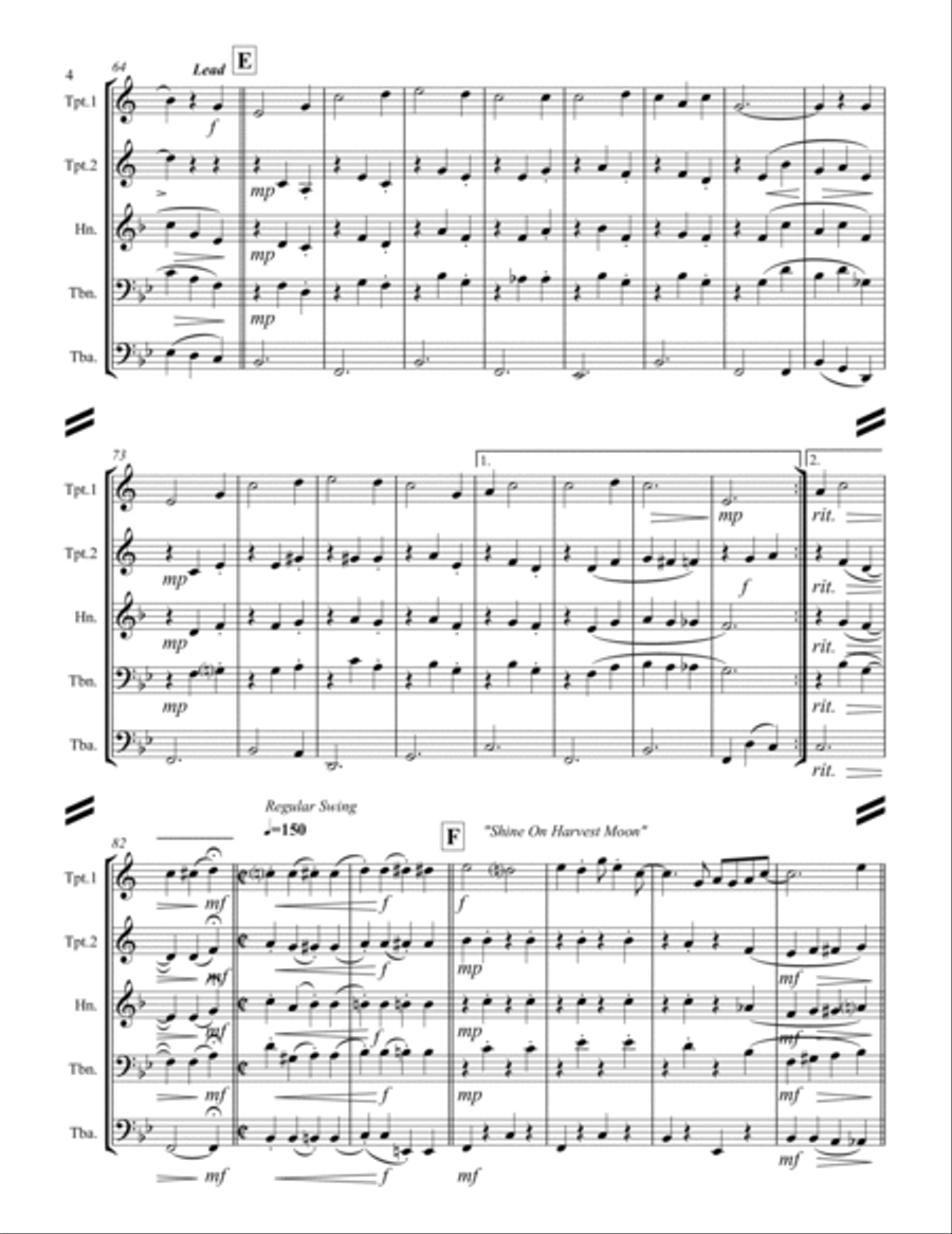Sing-along Medley #2 (for Brass Quintet) Brass Quintet scores gallery preview page 5