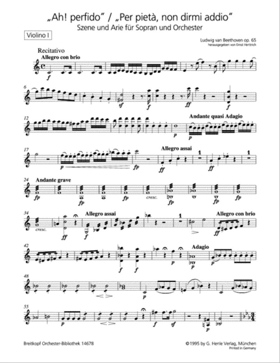 “Ah! Perfido” / “Per pietà, non dirmi addio” Op. 65 Orchestra scores gallery preview page 2
