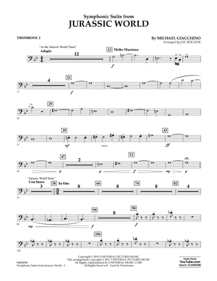 Book cover for Jurassic World (Symphonic Suite) - Trombone 2