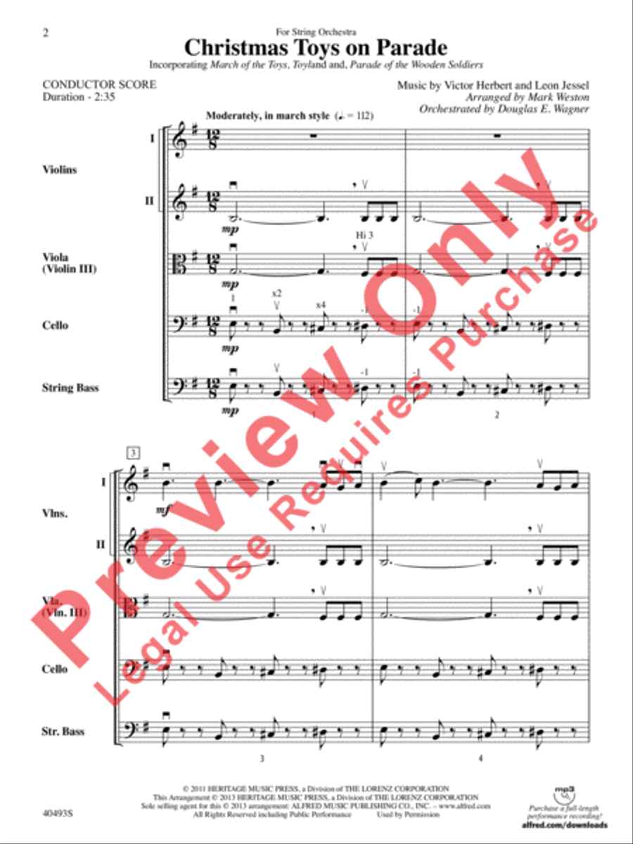 Christmas Toys on Parade String Orchestra scores gallery preview page 3