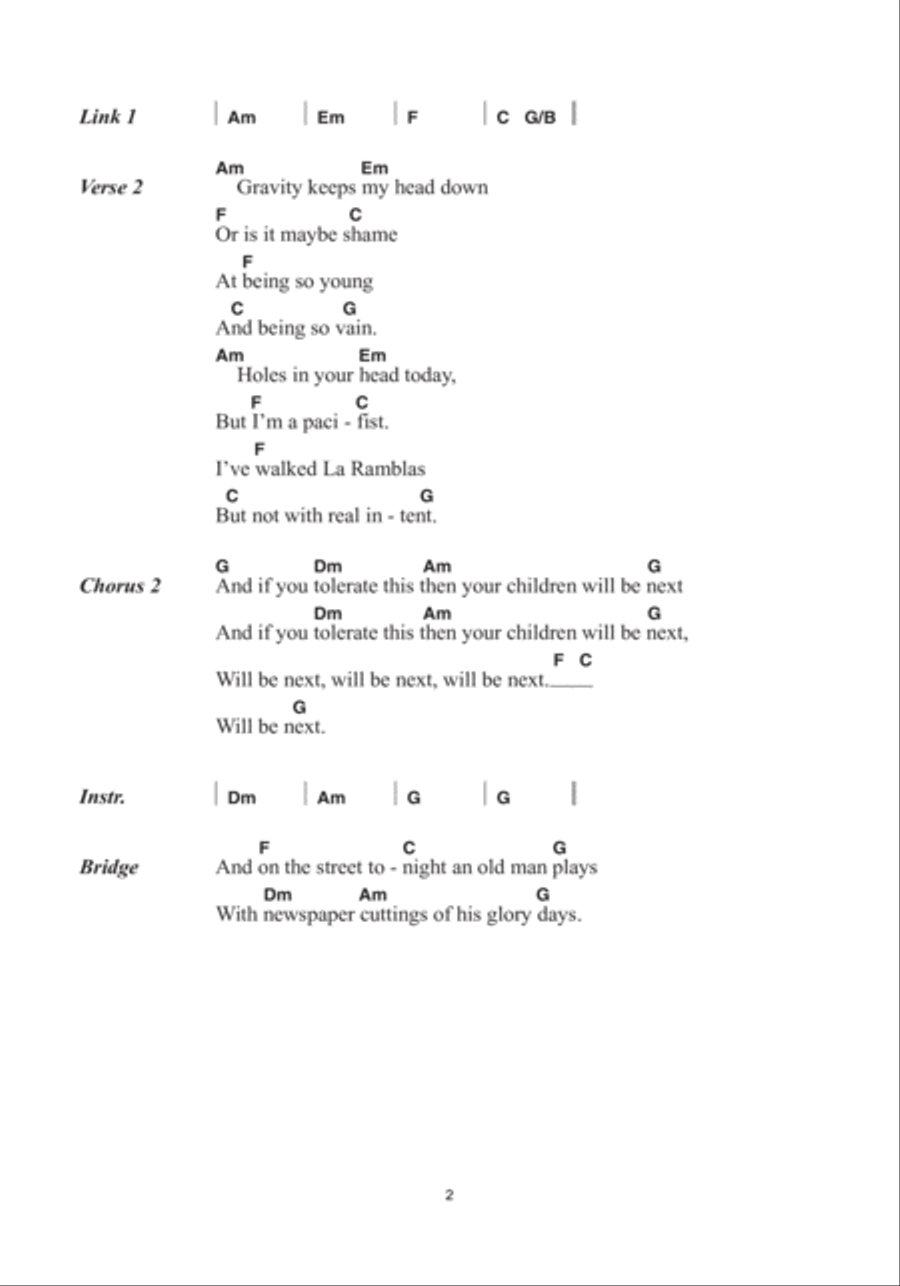 If You Tolerate This Your Children Will Be Next Acoustic Guitar scores gallery preview page 2