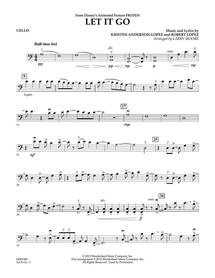 Let It Go - Cello Orchestra scores gallery preview page 1