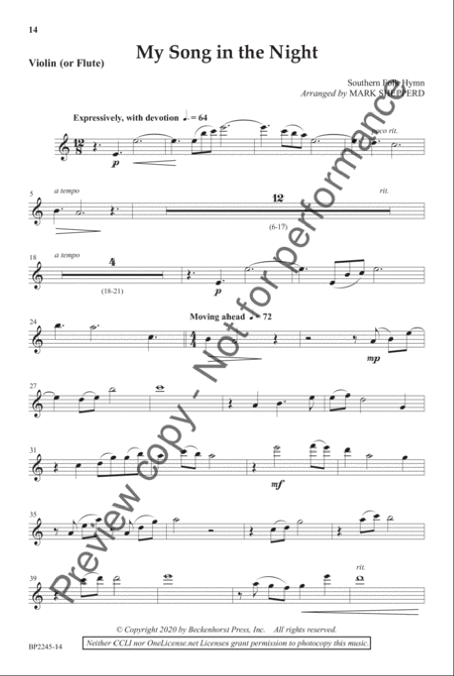 My Song In The Night 4-Part scores gallery preview page 14