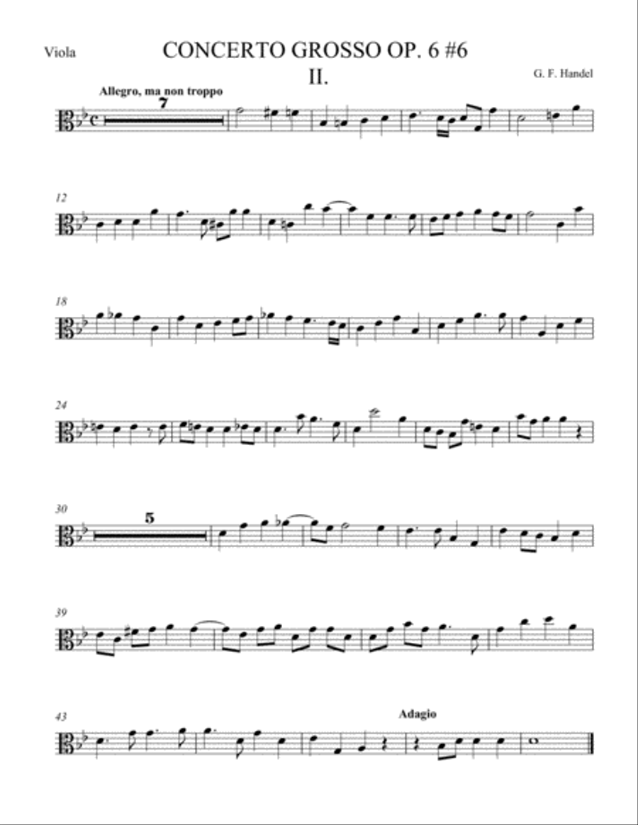 Concerto Grosso Op. 6 #6 Movement II String Orchestra scores gallery preview page 2