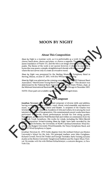 Moon By Night - Full Score image number null