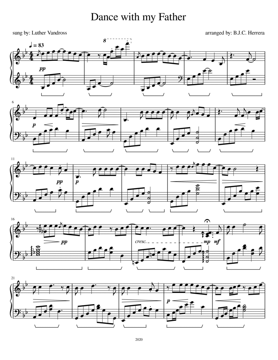 Dance With My Father Chamber Music scores gallery preview page 1