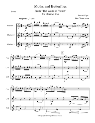 Moths and Butterflies by Elgar for clarinet trio