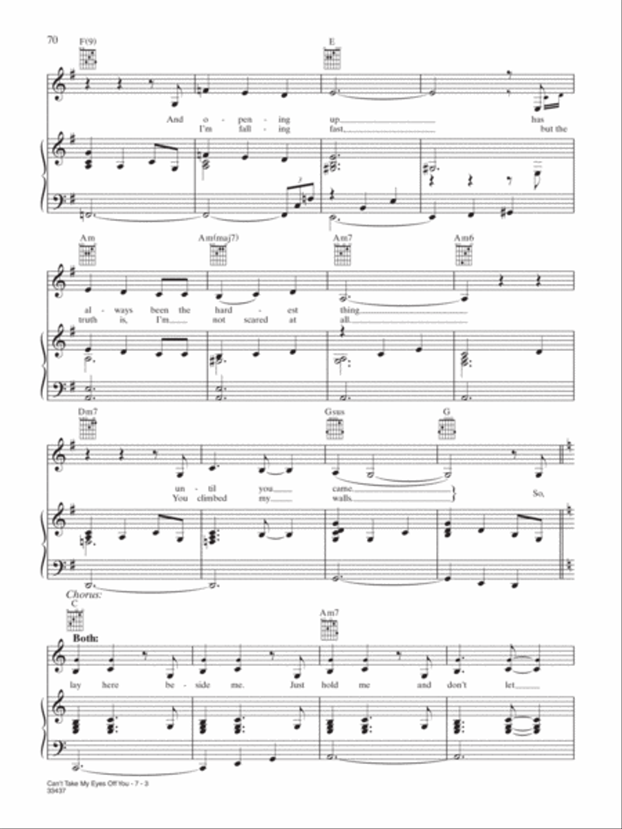 Can't Take My Eyes Off You Piano, Vocal, Guitar scores gallery preview page 3