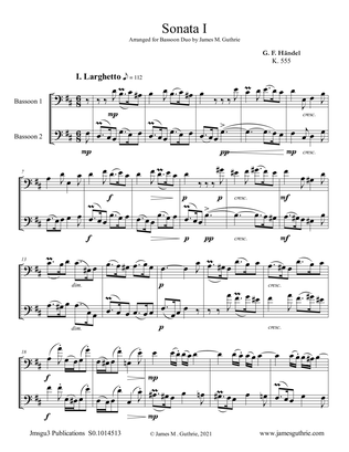Handel: Sonata No. 1 for Bassoon Duo