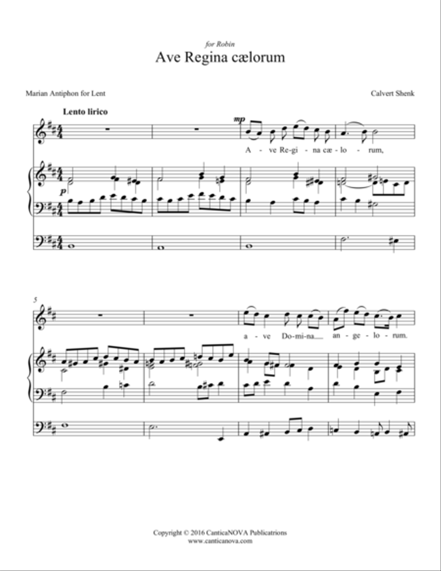 Ave Regina Unison Choir scores gallery preview page 2