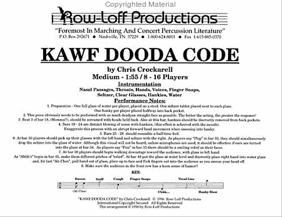 Kawf Dooda Code Kawf Dooda Code Percussion Ensemble scores gallery preview page 2