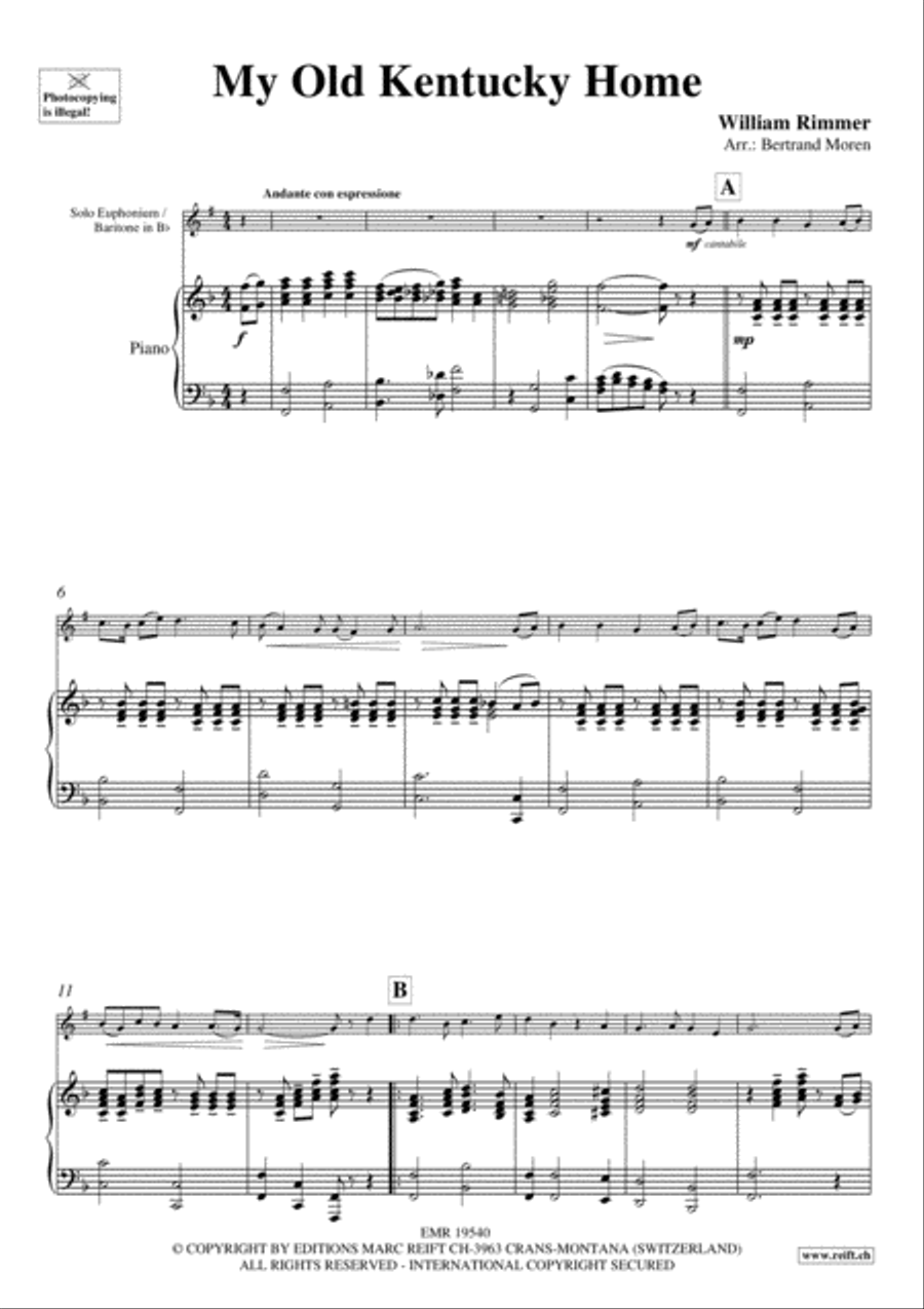 My Old Kentucky Home My Old Kentucky Home Baritone Horn scores gallery preview page 3