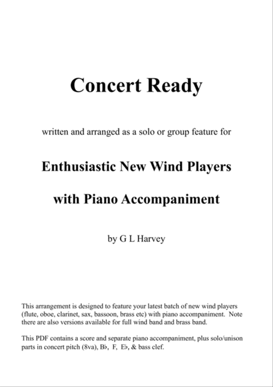 Concert Ready (Solo/Group Feature for Elementary Wind Players and Piano) Large Ensemble scores gallery preview page 1