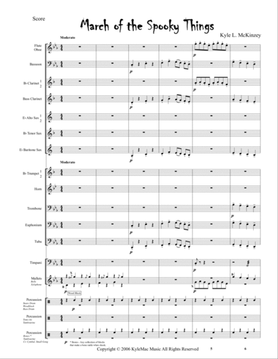 March of the Spooky Things Concert Band scores gallery preview page 4