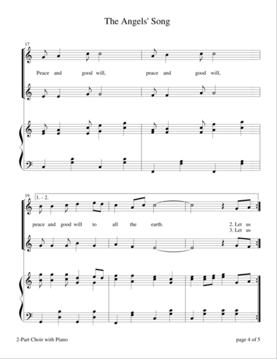The Angels' Song (2-Part Choir, C Major) 2-Part scores gallery preview page 5
