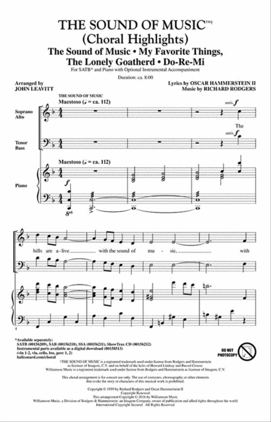 The Sound of Music 4-Part scores gallery preview page 2