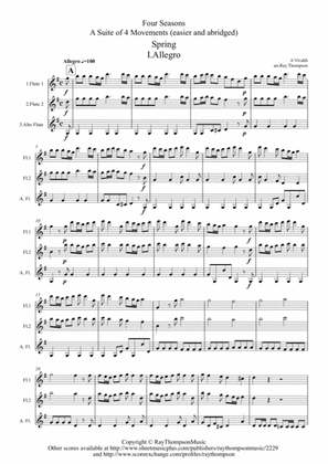 Book cover for Vivaldi: The Four Seasons (Le quattro stagioni): A 4 Movement Suite (easier/abridged) - flute trio