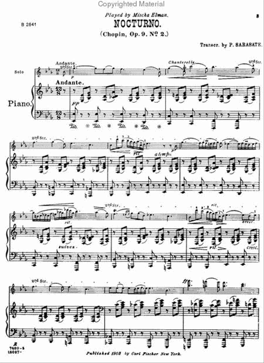 Nocturno Violin Solo scores gallery preview page 2