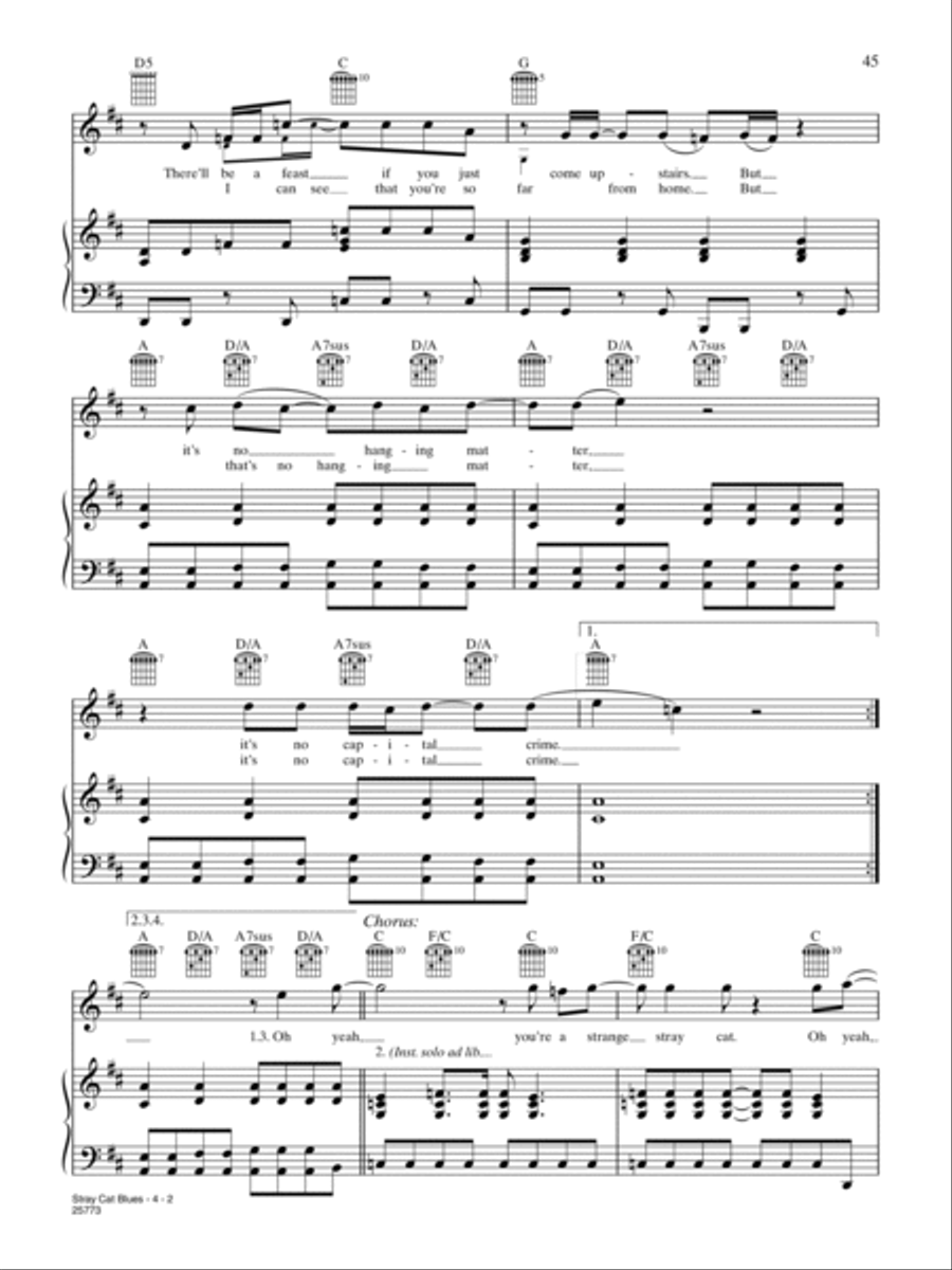 Stray Cat Blues Stray Cat Blues Piano, Vocal, Guitar scores gallery preview page 2