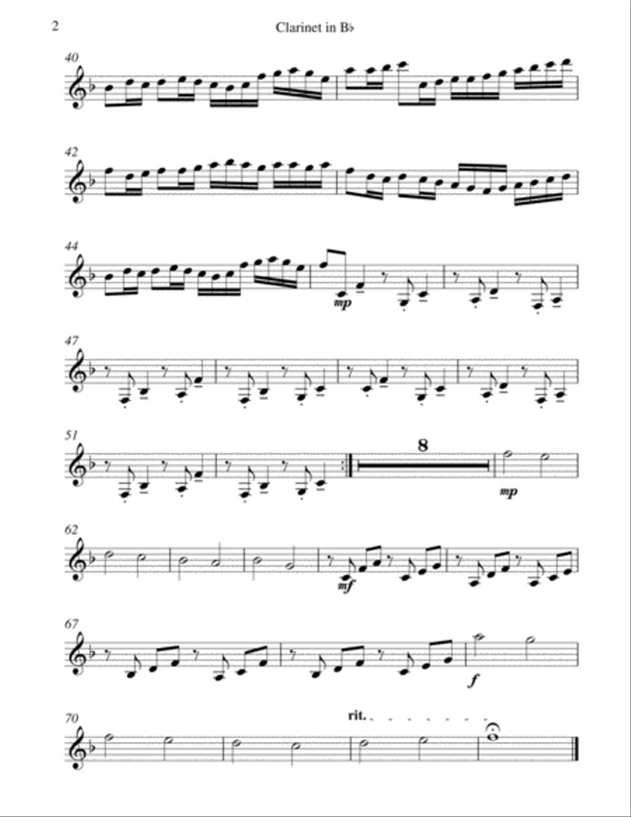 Canon - Johann Pachebel - Clarinet Choir Quartet (E Flat Clarinet; B Flat Clarinet; Alto Clarinet an Clarinet Quartet scores gallery preview page 5