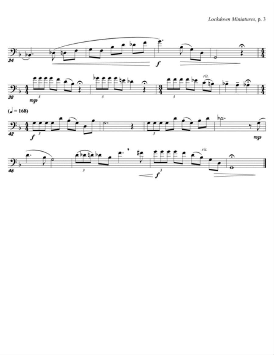 Lockdown Miniatures (Letter size) Trombone Solo scores gallery preview page 3