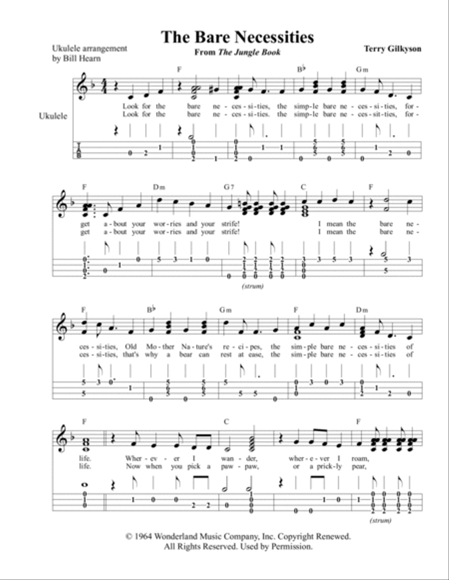 The Bare Necessities Ukulele scores gallery preview page 2