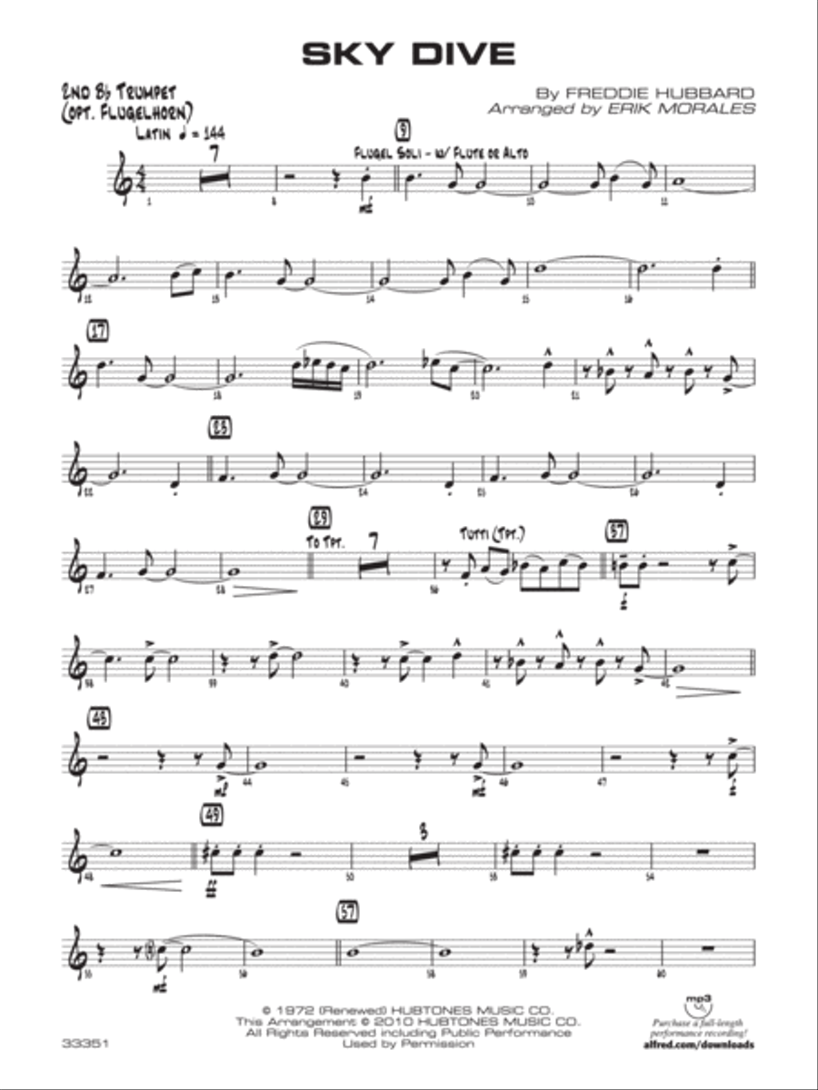 Sky Dive: 2nd B-flat Trumpet Jazz Ensemble scores gallery preview page 1