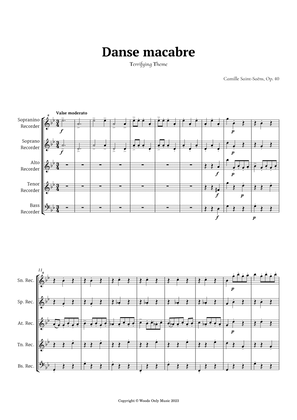 Danse Macabre by Camille Saint-Saens for Recorder Quintet