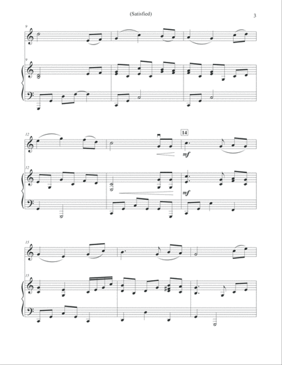 Satisfied - Violin & Piano Violin Solo scores gallery preview page 3