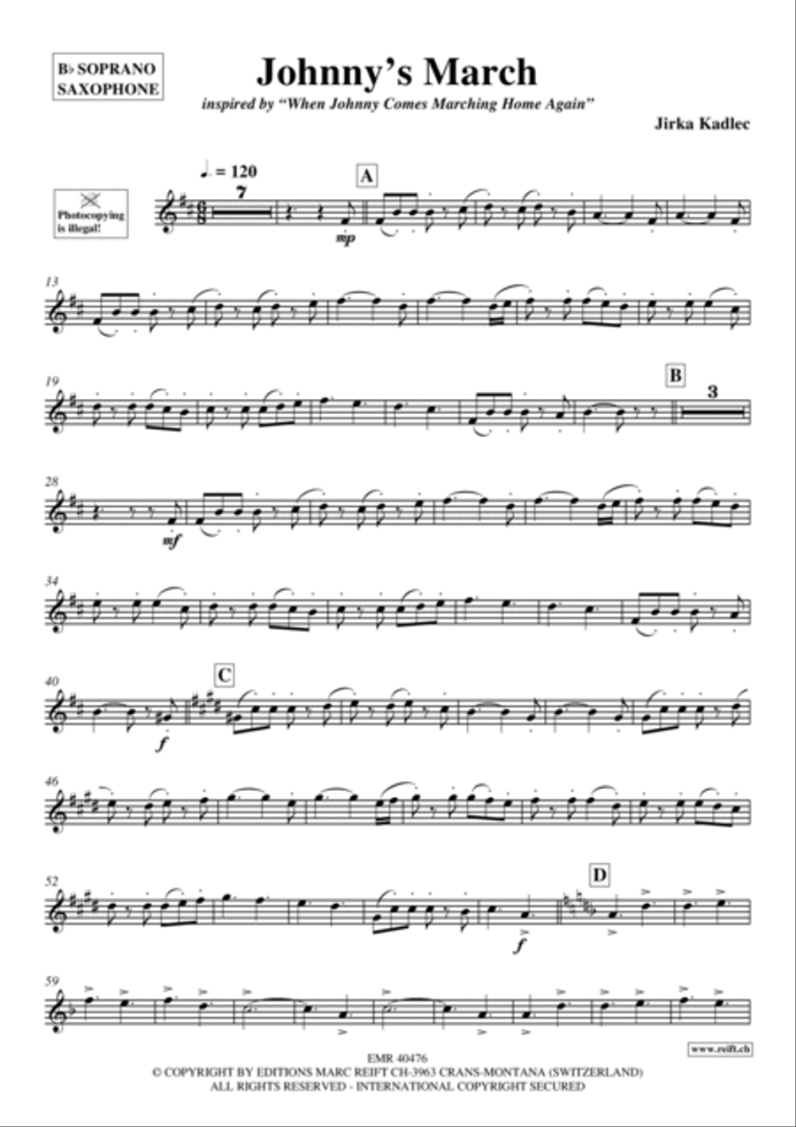 Johnny's March Soprano Saxophone scores gallery preview page 2