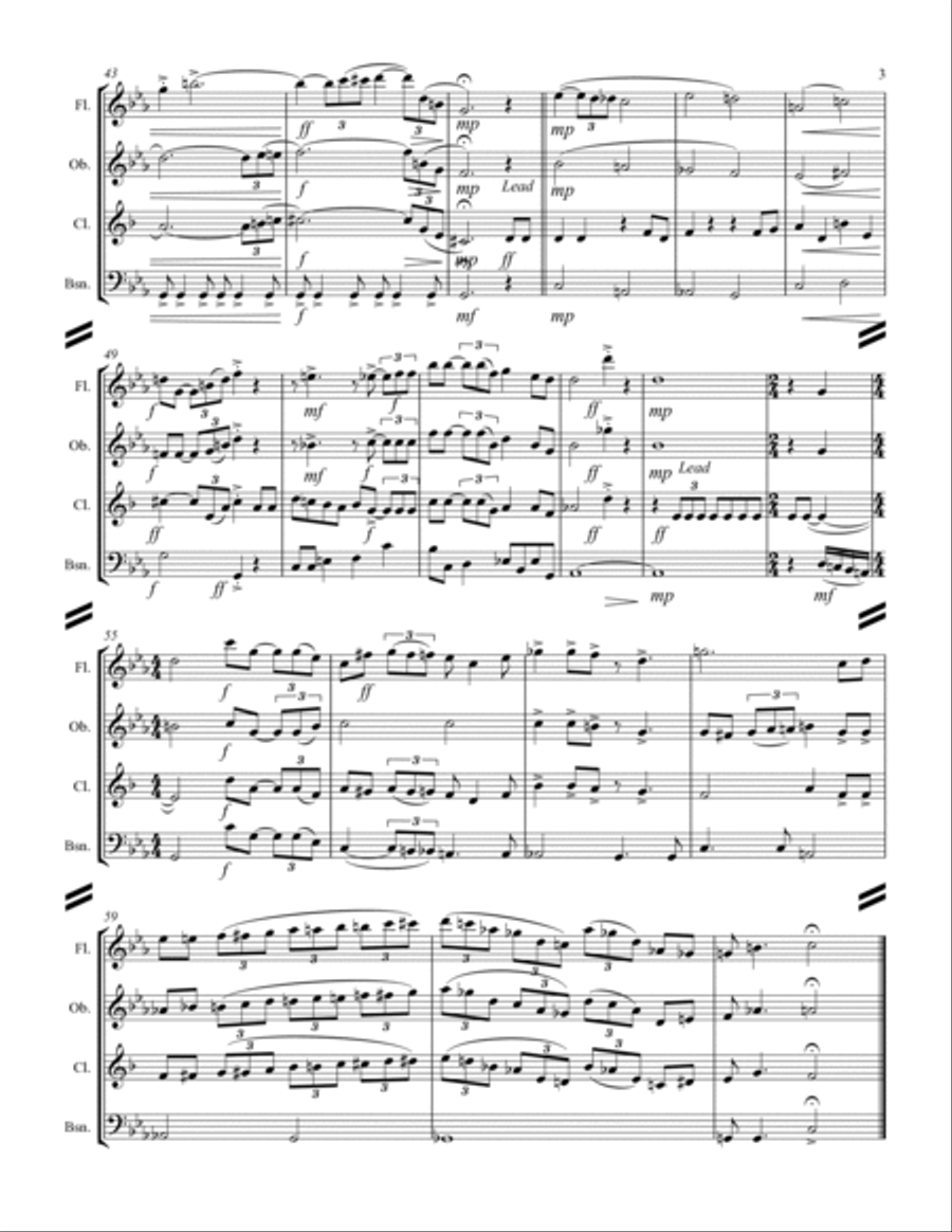 You're A Mean One, Mr. Grinch Woodwind Quartet scores gallery preview page 4