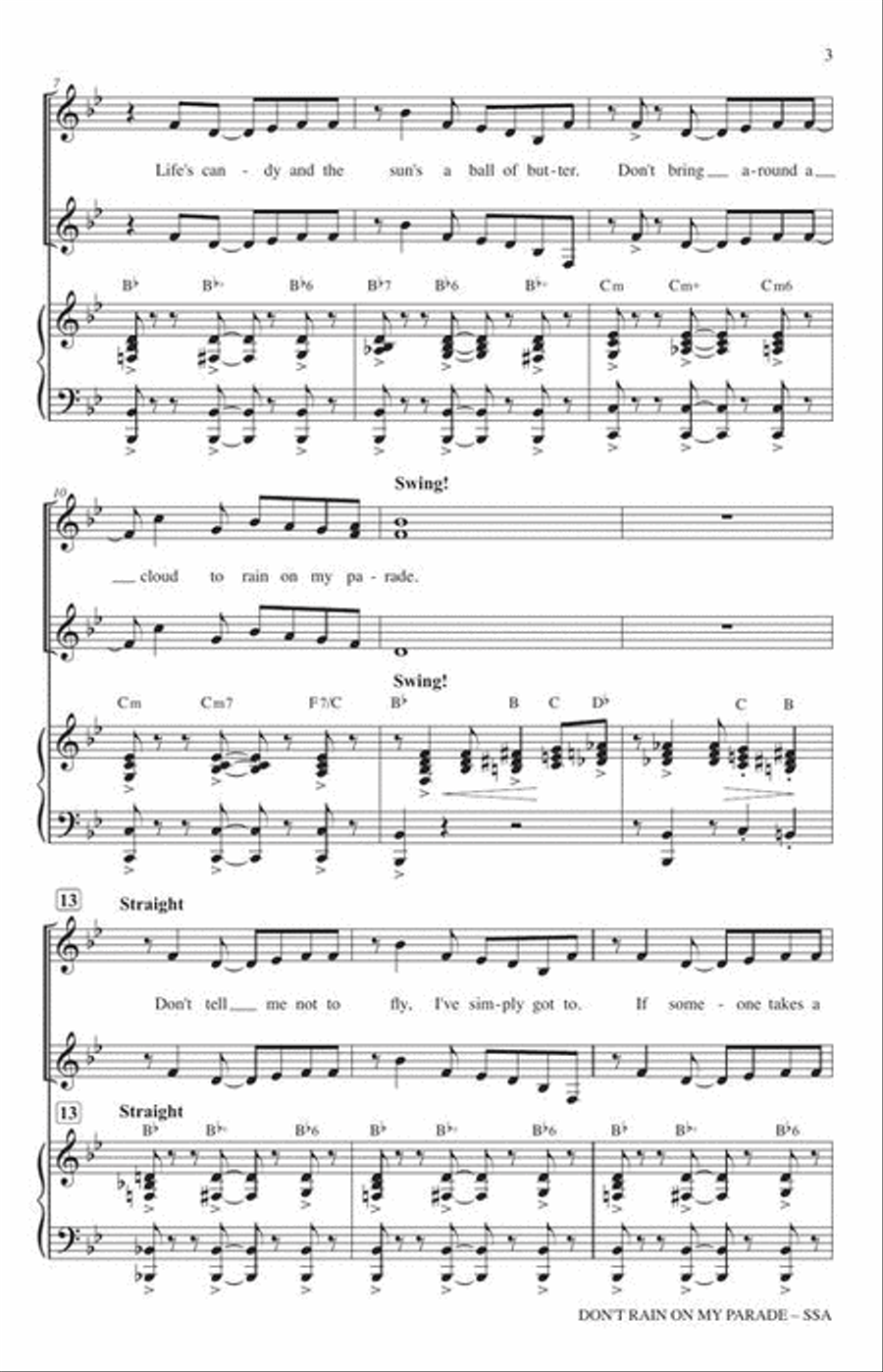 Don't Rain on My Parade SSA scores gallery preview page 4
