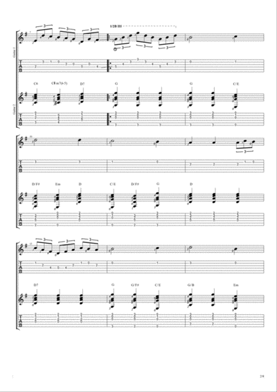 Jesu, Joy Of Man's Desiring (Duet Guitar Tablature) Classical Guitar scores gallery preview page 2