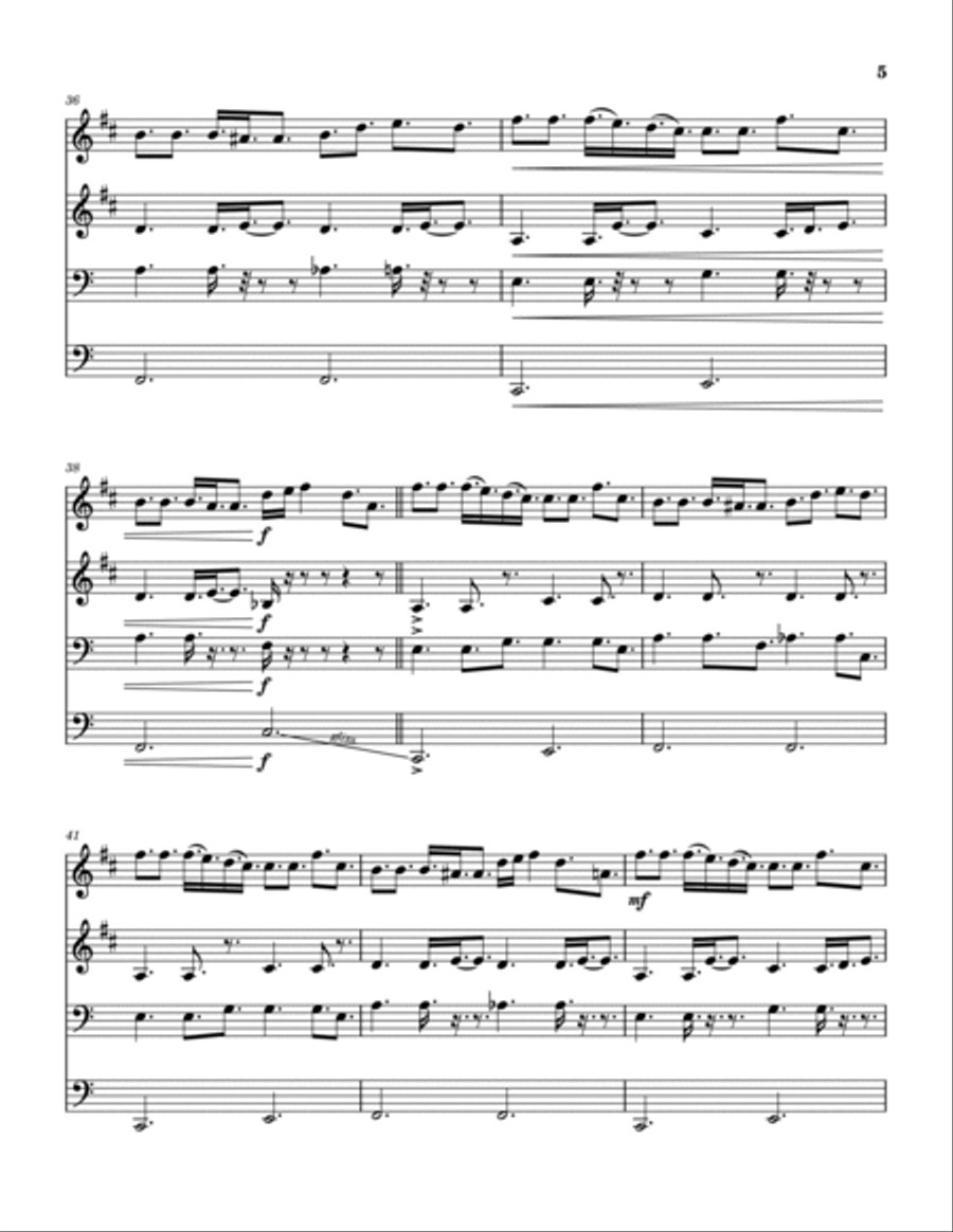Teenage Dream Brass Quartet scores gallery preview page 6