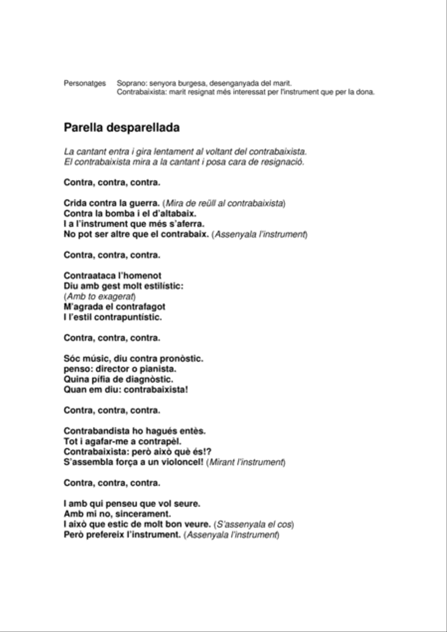 Parella desaparellada Parella desaparellada Double Bass scores gallery preview page 5