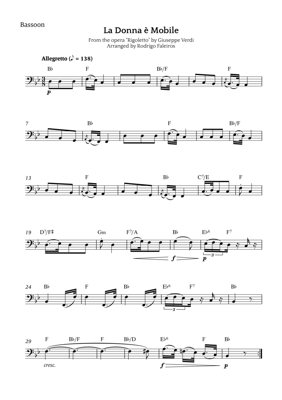 La Donna è Mobile Chamber Music scores gallery preview page 1