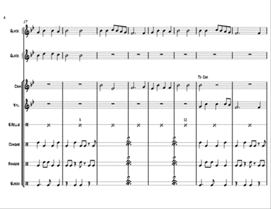 Ding Dong Blissfully! Percussion Ensemble scores gallery preview page 4
