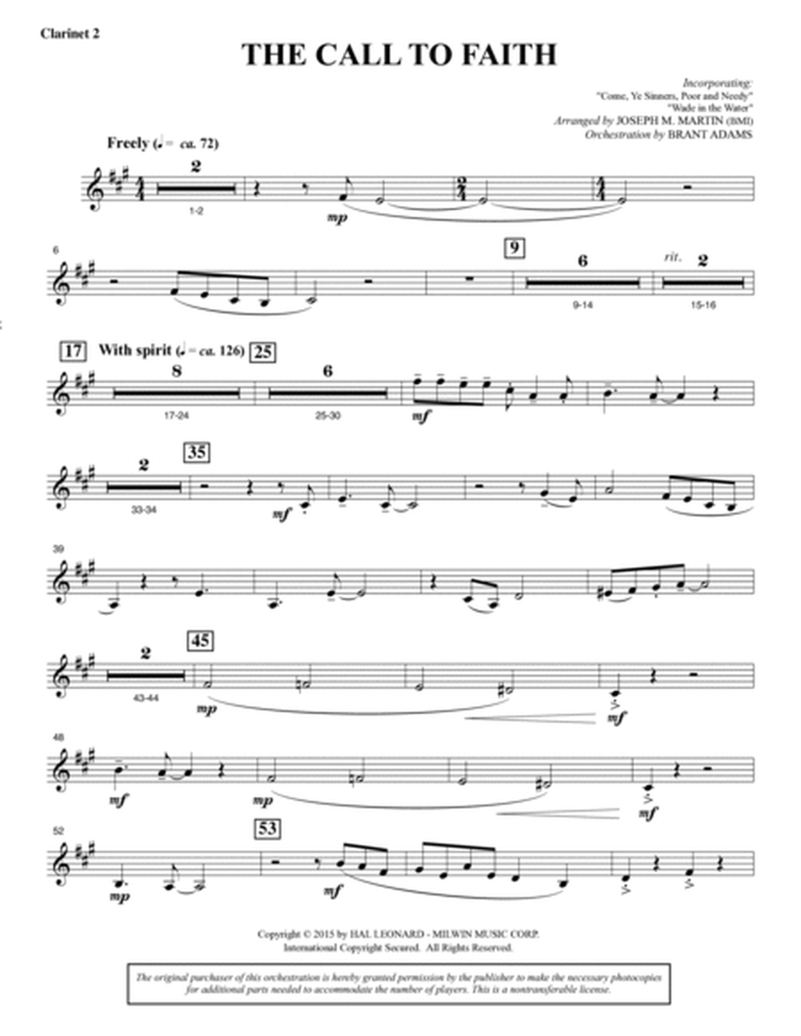 A Journey To Hope (A Cantata Inspired By Spirituals) - Bb Clarinet 2