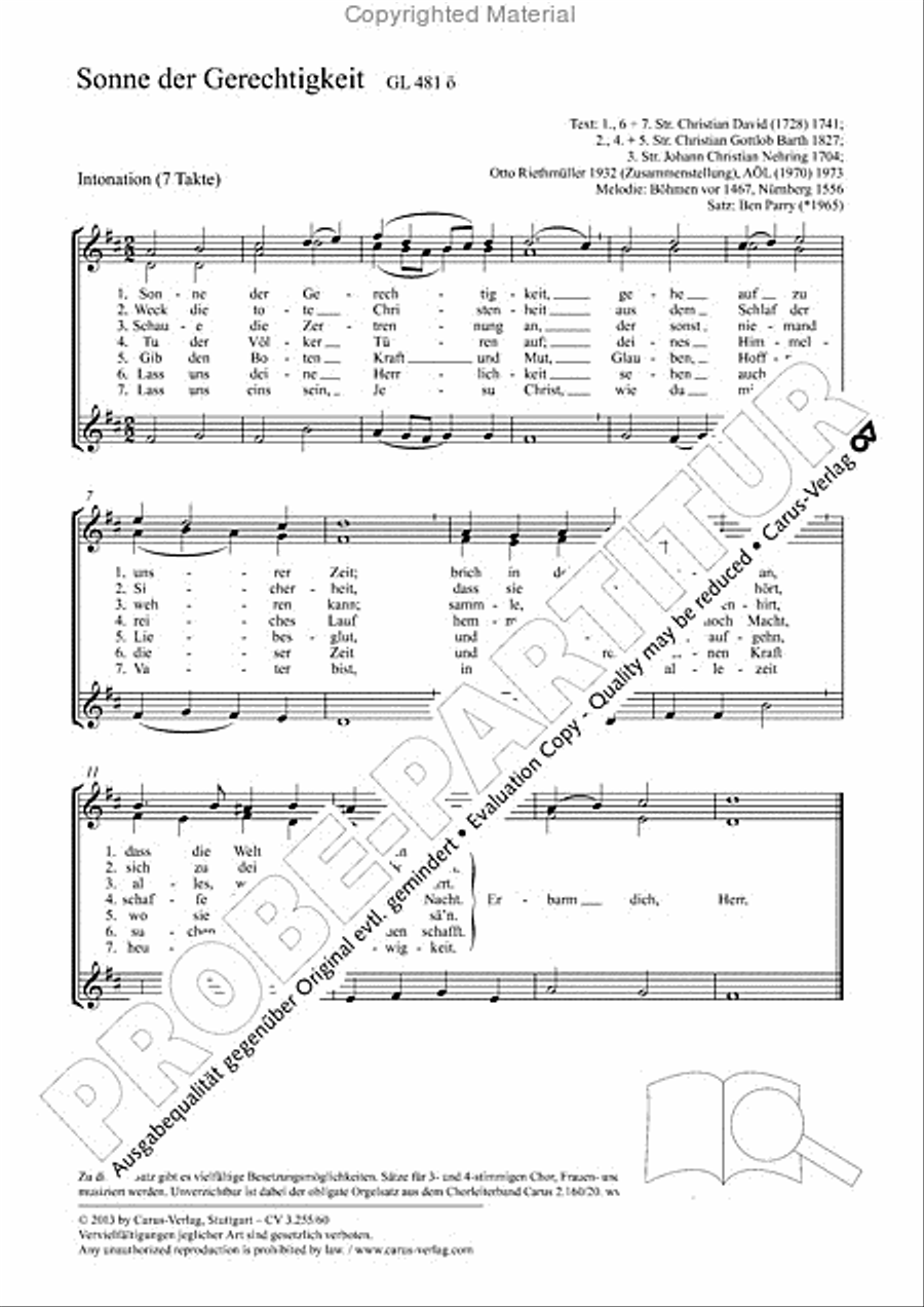 Sonne der Gerechtigkeit Sonne der Gerechtigkeit SSA scores gallery preview page 2