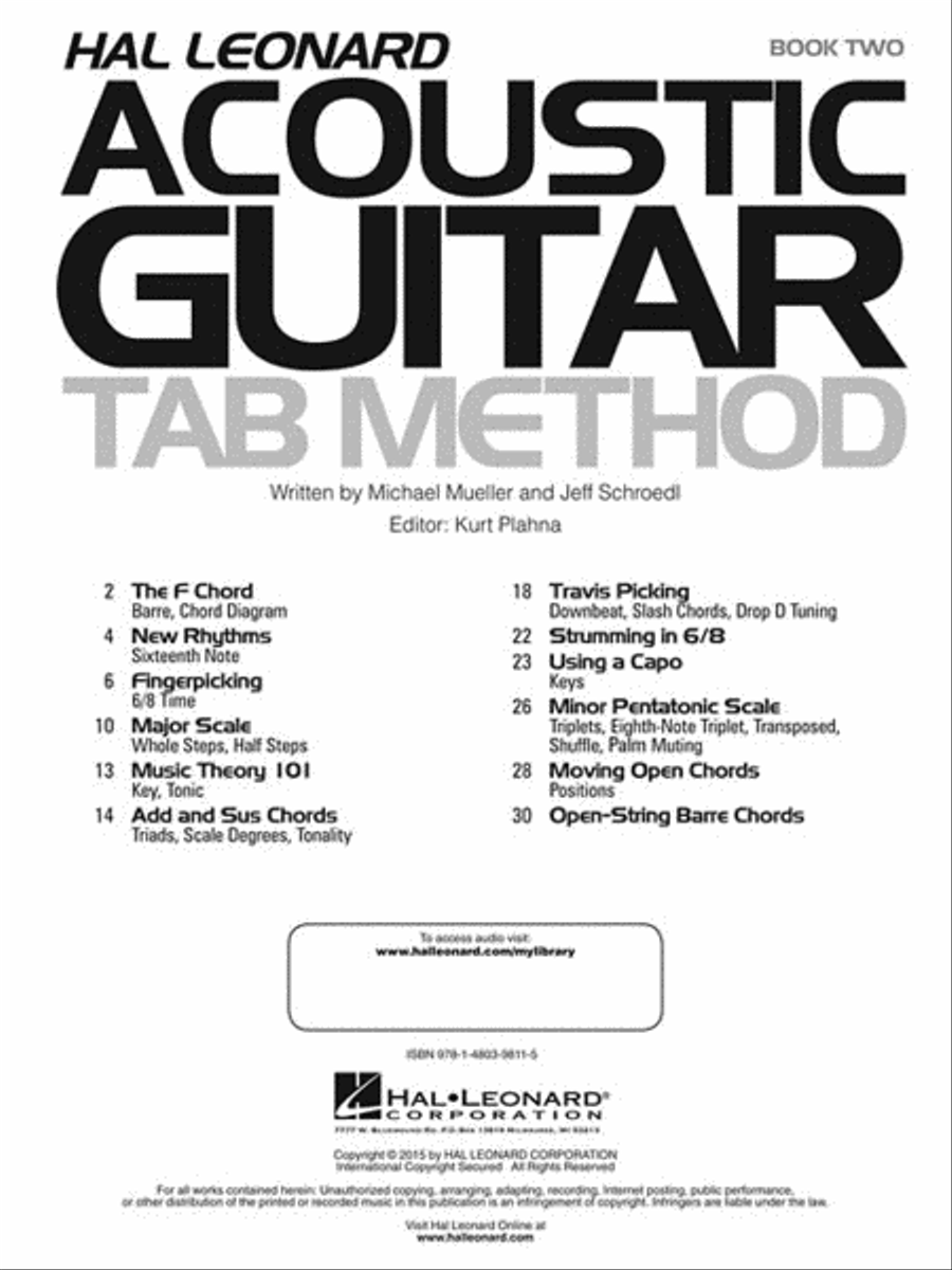 Hal Leonard Acoustic Guitar Tab Method – Book 2 Acoustic Guitar scores gallery preview page 3